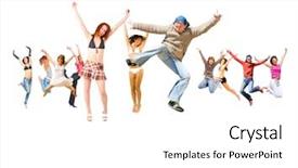  Presentation with victory team - Amazing theme having sport clerk - success concept team victory backdrop and a  colored foreground