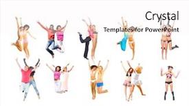  Presentation with team achievement - Cool new slide set with sport clerk - team achievement success concept backdrop and a  colored foreground