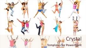  Presentation with team achievement - Presentation theme with sport clerk - team achievement winning idea background and a  colored foreground