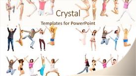  Presentation with united - Amazing slide deck having sport clerk - united colleagues success concept backdrop and a cream colored foreground