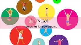  Presentation with colorful - PPT theme having sport clerk - white colorful balls background and a  colored foreground