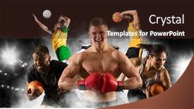  Presentation with basketball collage - Beautiful PPT theme featuring sport-collage-boxing-rugby-volleyball backdrop and a wine colored foreground