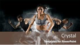  Presentation with woman sport - Slide deck with sport-collage-man-and-woman background and a violet colored foreground