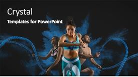  Presentation with sport - PPT layouts having sport-collage-running-fitness-sports background and a black colored foreground