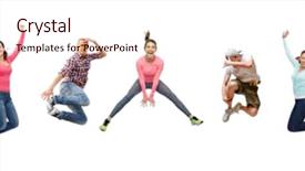  Presentation with teenagers - PPT layouts enhanced with sport dancing and people concept background and a lemonade colored foreground