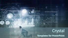  Presentation with ready - Beautiful PPT layouts featuring sport diagram - young determined businessman in starting backdrop and a ocean colored foreground