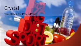  Presentation with tape measure - PPT theme with kcal - sport diet calorie measure tape background and a teal colored foreground