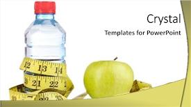  Presentation with water and sanitation - Colorful slides enhanced with sport diet - bottle of water apple backdrop and a white colored foreground