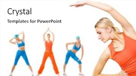  Presentation with group fitness - PPT layouts consisting of sport diet - group of women doing fitness background and a white colored foreground