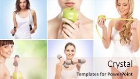  Presentation with sport and health - PPT theme with sport dieting fitness and healthy background and a lemonade colored foreground