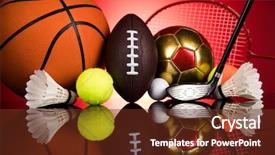  Presentation with equipment - Audience pleasing presentation consisting of sport equipment and balls backdrop and a tawny brown colored foreground