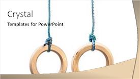  Presentation with equipment - Theme having sport equipment gymnastic ring background and a white colored foreground