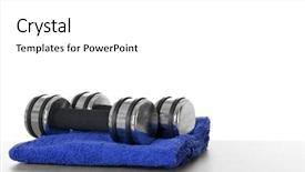  Presentation with equipment - Cool new slide deck with sport equipment on white background backdrop and a white colored foreground