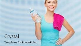  Presentation with cooperative healthcare - Audience pleasing presentation theme consisting of sport excercise and healthcare - sporty backdrop and a light blue colored foreground