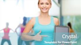  Presentation with healthcare technology - Slide set enhanced with sport excercise technology internet background and a  colored foreground