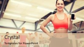  Presentation with healthcare technology - Slides having sport excercise technology internet background and a lemonade colored foreground