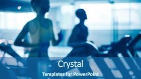  Presentation with woman sport - Slide deck having sport facility - young man and woman running background and a ocean colored foreground