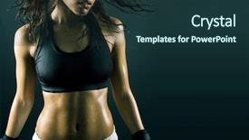  Presentation with female sport - Cool new theme with sport female - sexy brunette fitness wet woman backdrop and a tawny brown colored foreground