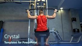  Presentation with bodybuilding - Amazing theme having sport-fitness-and-bodybuilding-concept backdrop and a ocean colored foreground