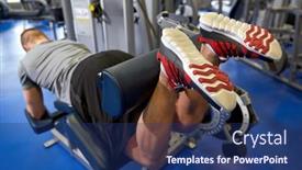  Presentation with bodybuilding - Theme consisting of sport-fitness-and-bodybuilding-concept background and a ocean colored foreground