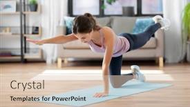  Presentation with woman sport - PPT layouts with sport-fitness-and-exercising-concept background and a lemonade colored foreground