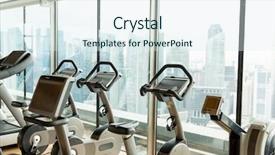  Presentation with exercise sport - Cool new PPT theme with sport fitness and health care backdrop and a sky blue colored foreground