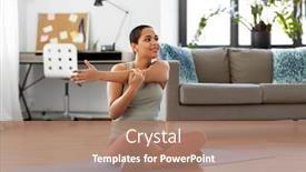  Presentation with healthy lifestyle - Cool new slides with sport-fitness-and-healthy-lifestyle backdrop and a coral colored foreground