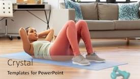  Presentation with healthy lifestyle - Cool new PPT theme with sport-fitness-and-healthy-lifestyle backdrop and a lemonade colored foreground