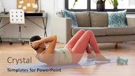  Presentation with healthy lifestyle - Slides having sport-fitness-and-healthy-lifestyle background and a coral colored foreground