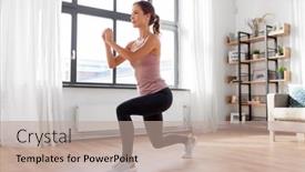  Presentation with healthy lifestyle - Cool new slides with sport-fitness-and-healthy-lifestyle backdrop and a coral colored foreground