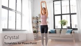  Presentation with healthy lifestyle - Beautiful PPT layouts featuring sport-fitness-and-healthy-lifestyle backdrop and a light gray colored foreground