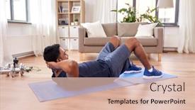  Presentation with healthy lifestyle - PPT theme enhanced with sport-fitness-and-healthy-lifestyle background and a lemonade colored foreground