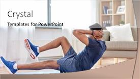  Presentation with abdominal - Presentation theme consisting of sport-fitness-and-healthy-lifestyle background and a white colored foreground