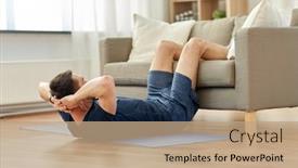  Presentation with abdominal - Amazing slide deck having sport-fitness-and-healthy-lifestyle backdrop and a coral colored foreground