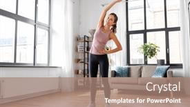  Presentation with healthy lifestyle - Slides consisting of sport-fitness-and-healthy-lifestyle background and a coral colored foreground