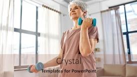  Presentation with healthy lifestyle cute - Slide set featuring sport-fitness-and-healthy-lifestyle background and a coral colored foreground