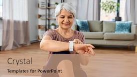  Presentation with senior smart home - Slides consisting of sport-fitness-and-healthy-lifestyle background and a coral colored foreground