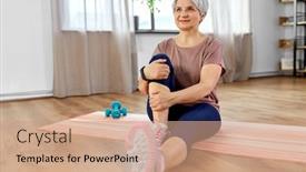  Presentation with healthy lifestyle - Presentation design enhanced with sport-fitness-and-healthy-lifestyle background and a coral colored foreground