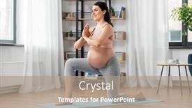  Presentation with woman sport - Slides having sport-fitness-and-people-concept background and a coral colored foreground