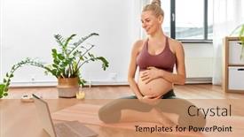  Presentation with woman sport - PPT layouts consisting of sport-fitness-and-people-concept background and a coral colored foreground