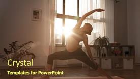  Presentation with warrior woman - Audience pleasing presentation consisting of sport-fitness-and-people-concept backdrop and a tawny brown colored foreground