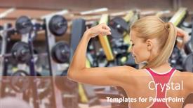  Presentation with young people diversity - Cool new presentation with sport-fitness-and-people-young backdrop and a coral colored foreground