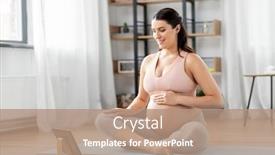  Presentation with woman sport - Slide set with sport-fitness-and-technology-concept background and a coral colored foreground