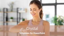  Presentation with smart home - Colorful slide set enhanced with sport-fitness-and-technology-concept backdrop and a  colored foreground