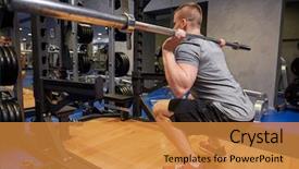  Presentation with flexing - Colorful presentation design enhanced with sport fitness bodybuilding lifestyle backdrop and a gold colored foreground