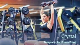  Presentation with flexing - Colorful slides enhanced with sport fitness bodybuilding weightlifting backdrop and a ocean colored foreground