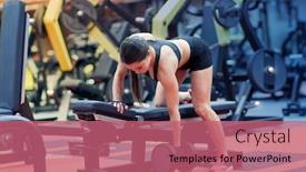  Presentation with weightlifting - Audience pleasing presentation consisting of sport-fitness-bodybuilding-weightlifting backdrop and a coral colored foreground