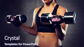  Presentation with woman sport - Amazing slides having close up of woman flex backdrop and a wine colored foreground