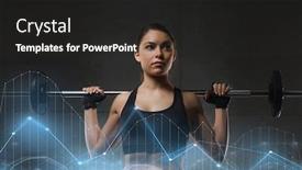  Presentation with weightlifting barbell - Amazing slides having sport-fitness-bodybuilding-weightlifting backdrop and a dark gray colored foreground