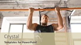  Presentation with sport - Audience pleasing presentation theme consisting of sport-fitness-exercising-and-people backdrop and a soft green colored foreground